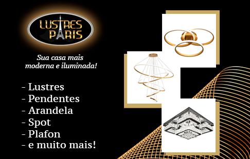 Banner quadrado de destaque da loja Lustres Paris no santaifigenia.shop